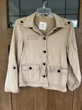 American Eagle Outfitters Beige Utility Jacket 100% cotton